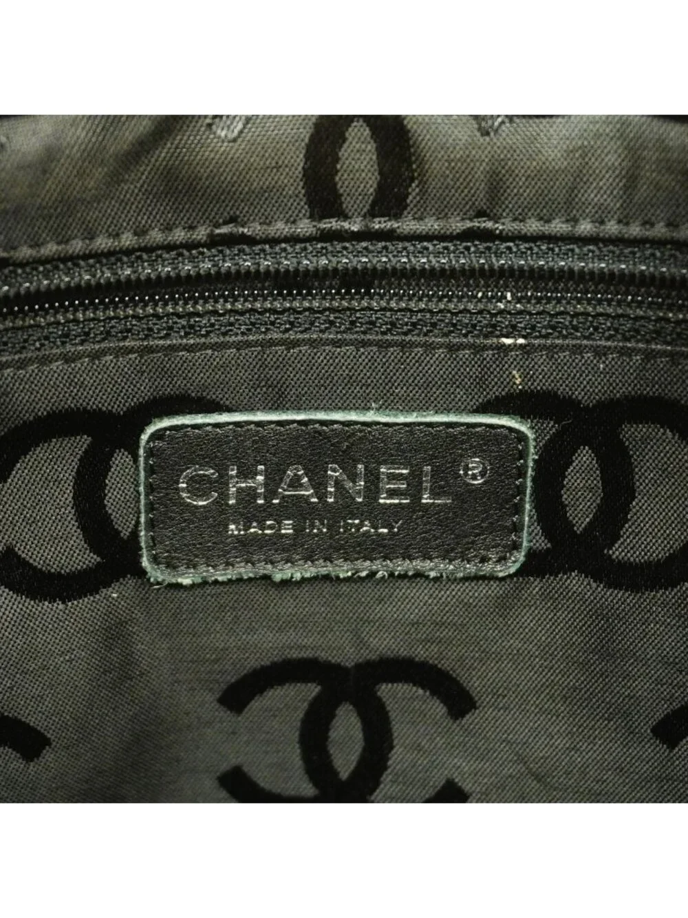 Chanel Tote Bag Cambon Lambskin Beige Black Silver